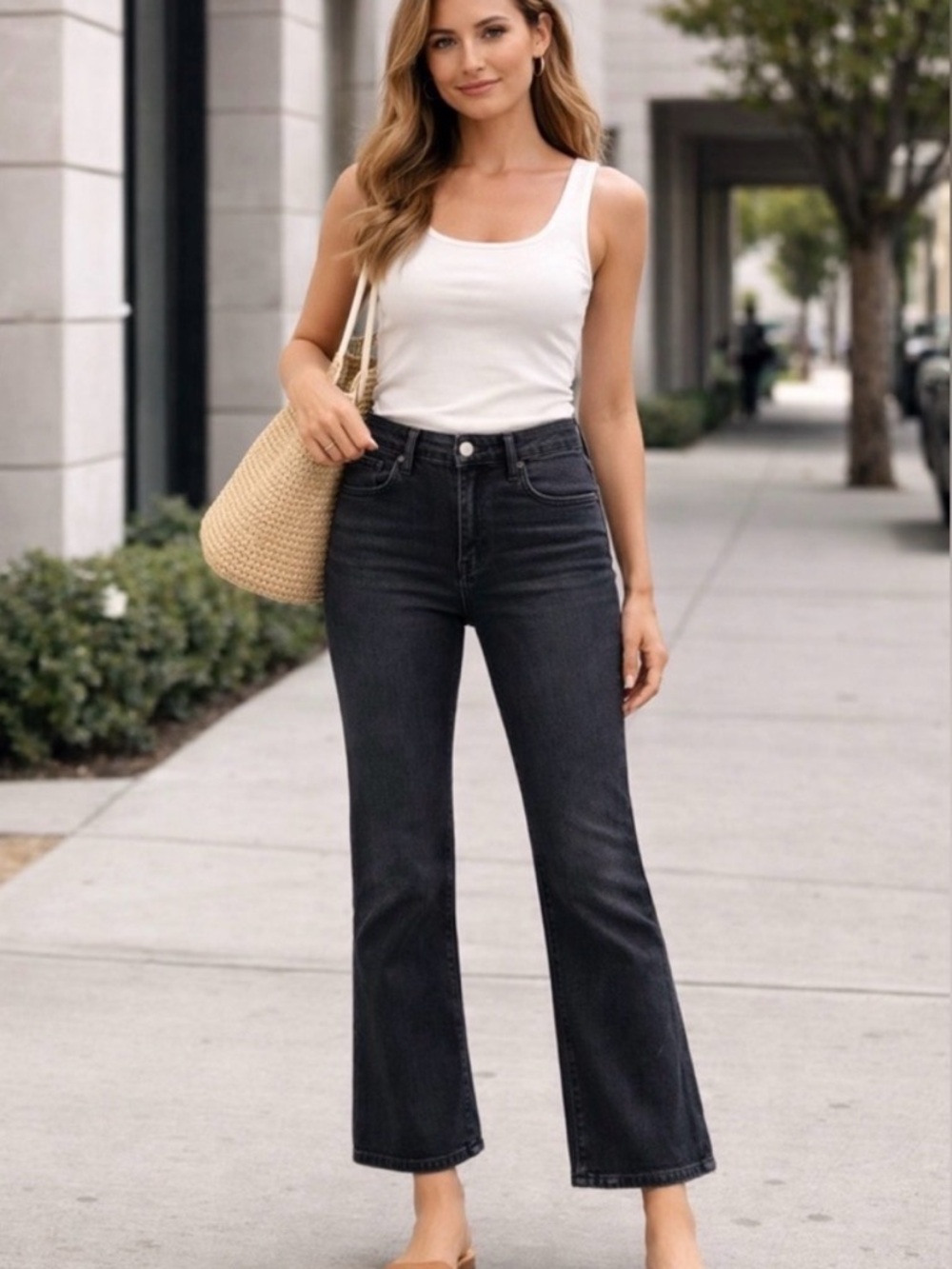 Banana Republic Black High-Rise Flare Jeans